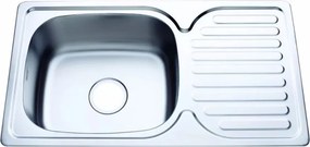 Chiuveta inox Inter Ceramic cu o cuva si picurator finisaj inox satinat 76x42 cm