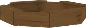 vidaXL Cutie de nisip cu scaune octogonale, maro miere, lemn masiv pin