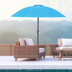Umbrela de Gradina Outsunny cu Manivela, Ф255x240cm Albastru | Aosom RO