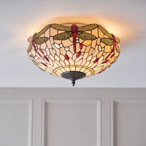 Plafonieră Tiffany DRAGONFLY Endon 70723, 2xE27/60W/230V, Ø 41 cm