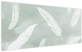 Tablou - Pene albe (120x50 cm)