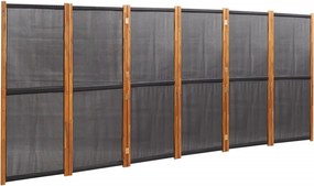 vidaXL Paravan de cameră cu 6 panouri, negru, 420x180 cm