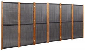 319182 vidaXL Paravan de cameră cu 6 panouri, negru, 420x180 cm
