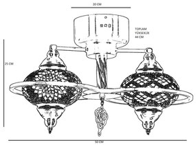 Lustră aplicată YENI, 1xE27/40W/230V, bronz