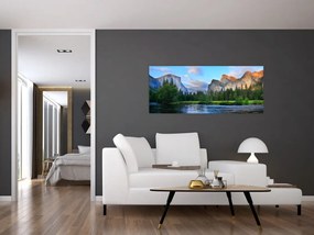 Tablou cu peisaj montan sălbatic (120x50 cm)