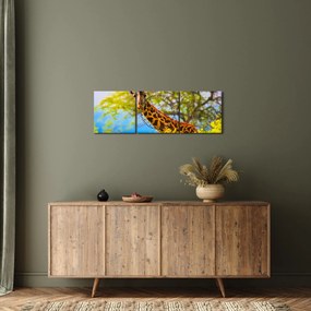 Tablou - Girafa în Africa (cu ceas) (90x30 cm)
