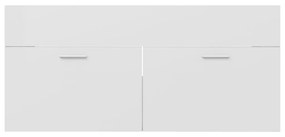 Set mobilier de baie, alb extralucios, PAL Alb foarte lucios, 100 x 38.5 x 46 cm, 1
