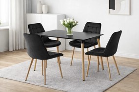 Scaun de catifea neagra BERA