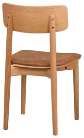 Scaune de dining maro coniac/natural 2 buc. din imitație de piele Wolcott – Rowico