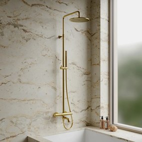 Coloana de dus cu baterie termostatata Omnires Y finisaj auriu periat