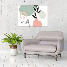 Tablou pe sticlă - Flori într-o vază N⁰3 (70x50 cm)