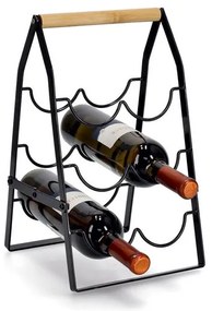 Suport 6 sticle vin Zeller Orburg, metal, negru, 22 x 23 x 37.5 cm