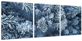 Tablou - Pădure înzăpezită (cu ceas) (90x30 cm)