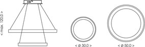 BRILAGI - Lustră LED dimabilă suspendată pe cablu FALCON SLIM LED/68W/230V Ø 50 cm bej + telecomandă