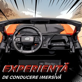 AIYAPLAY Mașinuță Electrică pentru Copii 3-8 Ani 24V cu 2 Locuri, Dublu Motor, Telecomandă și Pornire Lentă, Portocaliu | Aosom Romania