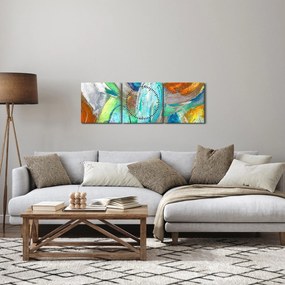 Tablou - Abstract colorat (cu ceas) (90x30 cm)