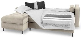 Colțar extensibil din catifea cu șezlong stânga Milo Casa Santo, bej