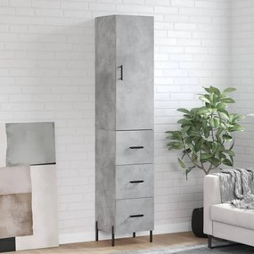 vidaXL Dulap înalt, gri beton, 34,5x34x180 cm, lemn prelucrat