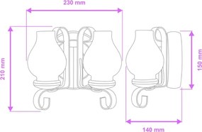 Aplică Brilagi ROATA APLICA 2xE14/40W/230V fag/nuc