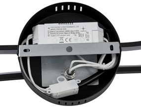 Plafonieră de design negru mat 65 cm cu 3 trepte de intensitate luminoasă și 2 lumini - Pepe