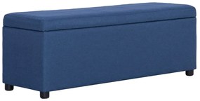 vidaXL Bancă cu compartiment de depozitare albastru, 116 cm, poliester