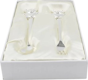 Set tacâmuri copii AZAY ursuleț albastru, linguriță și furculiță, cutie cadou elegantă cu tissue paper, 14.5 cm