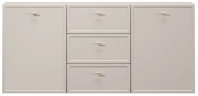 Comodă suspendată Lorini 150 cm cu sertare - cașmir / mânere aurii T-bar