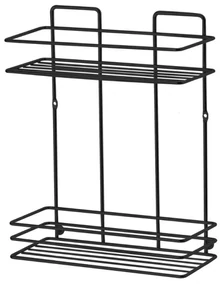 Etajera metalica pentru baie Metalife DS-719, 2 rafturi, 11x24x30cm, Negru
