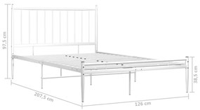 Cadru de pat, alb, 120x200 cm, metal Alb, 120 x 200 cm