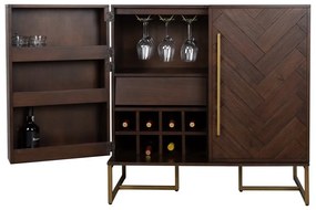 Dulap vinotecă cu aspect de lemn exotic în culoare naturală număr sticle 24, 100x100 cm Class - Dutchbone