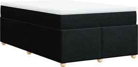 vidaXL Pat box spring cu saltea, negru, 120x190 cm, catifea