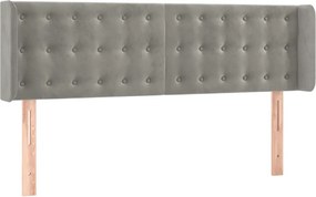 vidaXL Tăblie de pat cu aripioare gri deschis 147x16x78/88 cm catifea