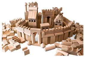 EkoToys - Set 220 cuburi din lemn natural