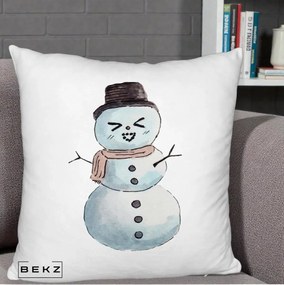 Perna Decorativa Om de Zapada Kawaii Haios, 40x40 cm, Alb Pufos, Husa Detasabila, Perna Inclusa, BEKZ®