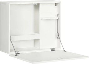 HOMCOM Birou Suspendat Pliabil cu Rafturi, Ideal pentru Spații Mici, Design Modern, Alb | Aosom Romania