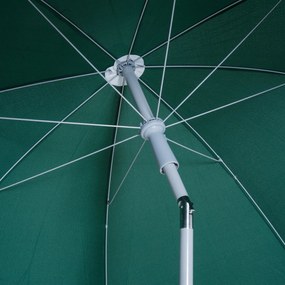 Outsunny Umbrela de Gradina cu acoperis inclinabil, Φ220cm Culoare verde Inchis