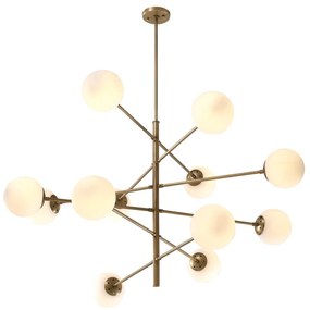 Lustra design LUX cu 12 surse de lumina Tortora, alama antic 112071 HZ