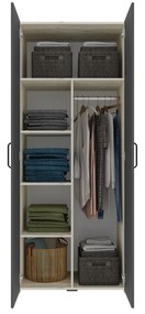 Set dormitor Malmo V18, Pat 200 x 90 cm, Stejar Alb/Antracit