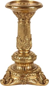 Sfeșnic din polirășină, auriu, 23 x 13 cm, „Solène”