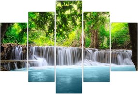 Tablou - Cascadă, albastru (150x105 cm)