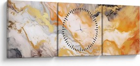 Tablou - Fond marmorat (cu ceas) (90x30 cm)