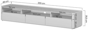 Comodă TV Elivo 200 cm - cașmir / stejar uleiat