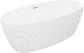 Mexen Lira cadă de sine stătătoare model 170 x 80 cm, albă, preaplin crom - 52831708000-01