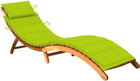 vidaXL Șezlong de grădină cu pernă, lemn masiv de acacia