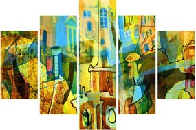 Tablou - Arhitectură, abstractizare cubistă (150x105 cm)