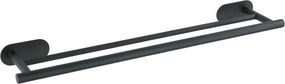 Suport dublu de perete pentru prosoape din oțel inoxidabil Wenko Orea Rail Duo Turbo-Loc®, negru mat