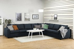 Colțar Scandinavian Choice C160Albastru, Negru, 345x285x86cm, Picioare: Plastic