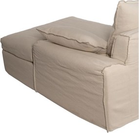 Colțar crem cu tapițerie din in (cu colț pe partea dreaptă, cu șezlong) – Ixia