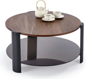 Masuta cafea LIRA, nuc/negru, 80x43 cm