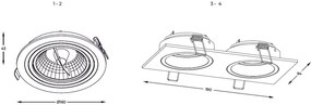 Spot incastrabil, directionabil CHUCK DL ROUND, auriu/ negru